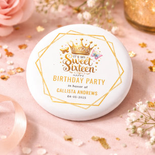 its my sweet sixteen 16 th birthday button