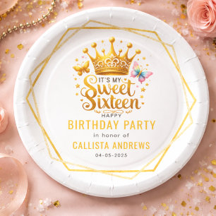 its my sweet sixteen 16 th birthday paper plates
