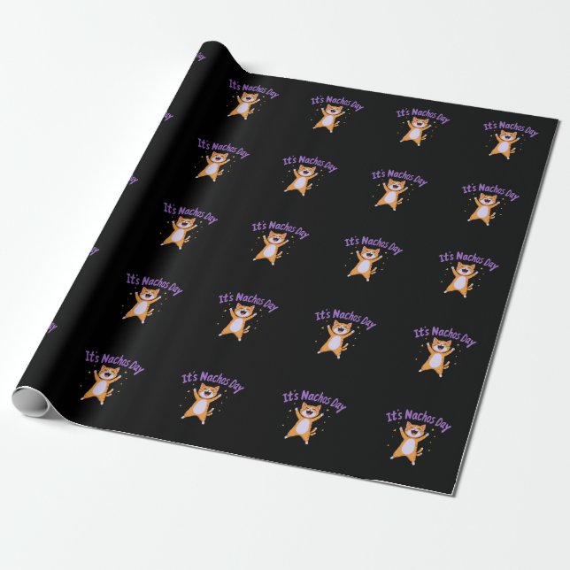 It's Nacho's Day Cute Cat Humor for Cat Lovers  Wrapping Paper (Unrolled)