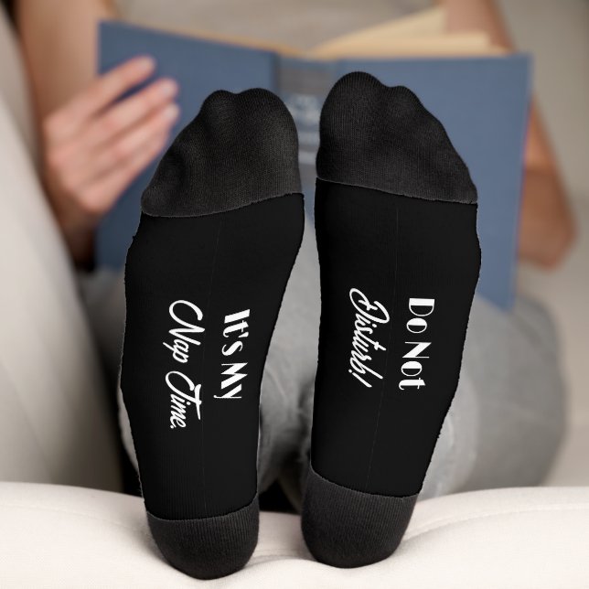 It's Nap Time Black Crew Socks (Bottom)