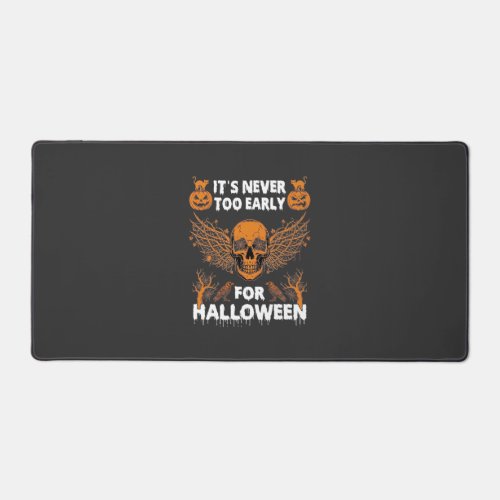 Its Never Too Early Halloween Skull Vine Wings_1 Desk Mat