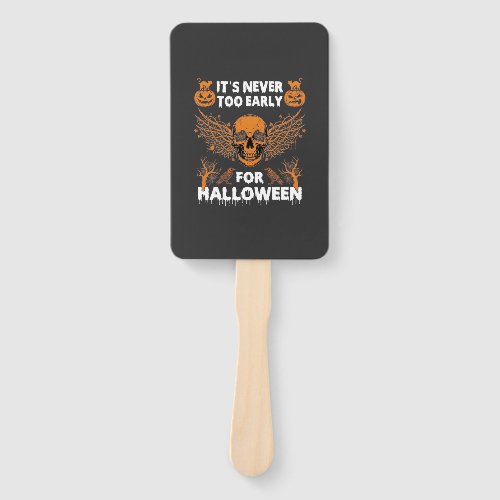 Its Never Too Early Halloween Skull Vine Wings_1 Hand Fan