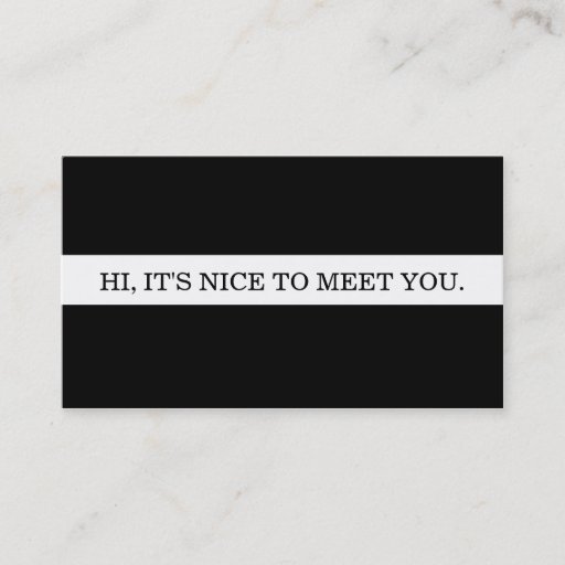 Customizable It's nice to meet you. business card template