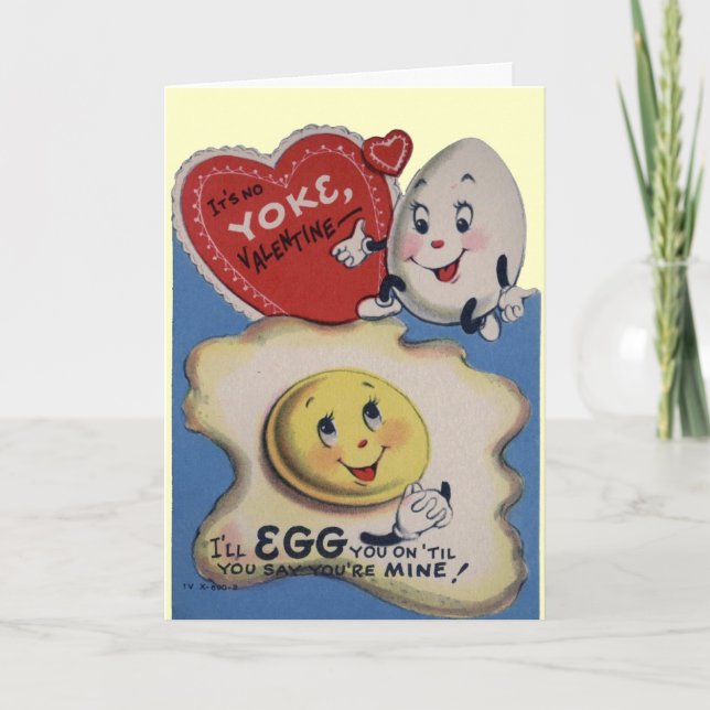 It's no Yoke  Valentine's Greeting Card (Front)