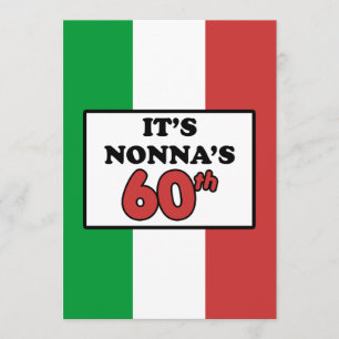 It's Nonna's 60th Birthday Italian Flag Invite