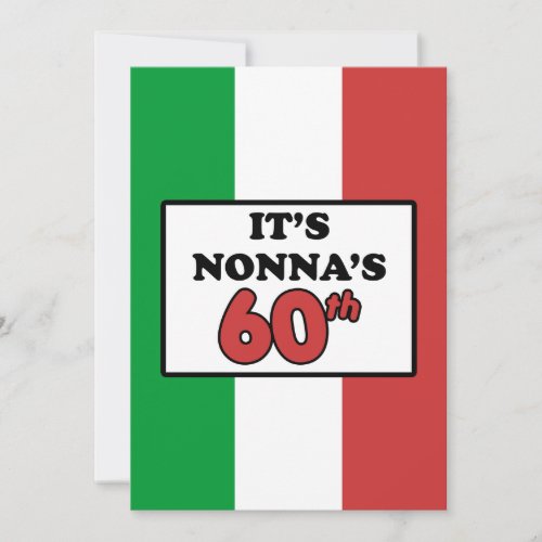 Its Nonnas 60th Birthday Italian Flag Invite