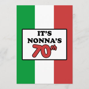 It's Nonna's 70th Birthday Italian Flag Invite