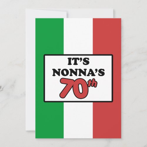 Its Nonnas 70th Birthday Italian Flag Invite