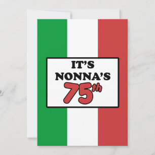 It's Nonna's 75th Birthday Italian Flag Invite