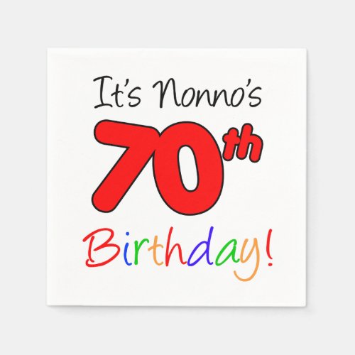 Its Nonnos 70th Birthday Fun Napkins
