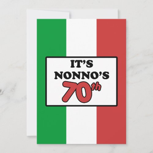 Its Nonnos 70th Birthday Italian Flag Invite