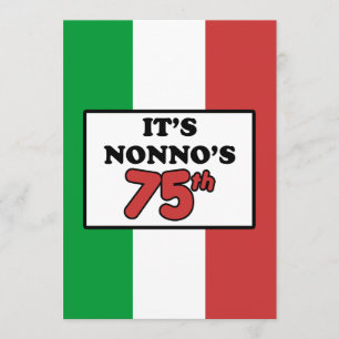 It's Nonno's 75th Birthday Italian Flag Invite