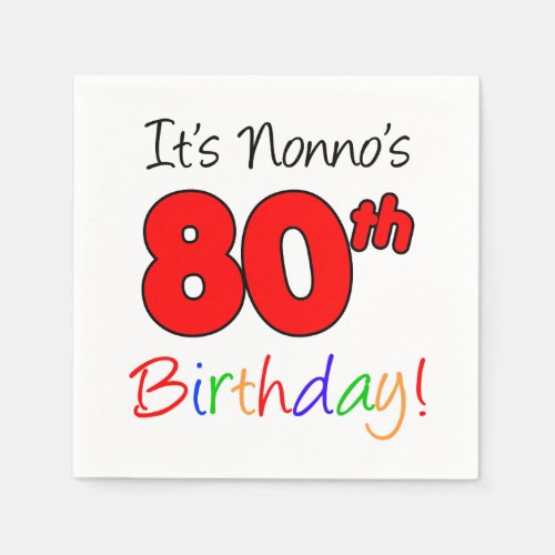 Its Nonnos 80th Birthday Napkins