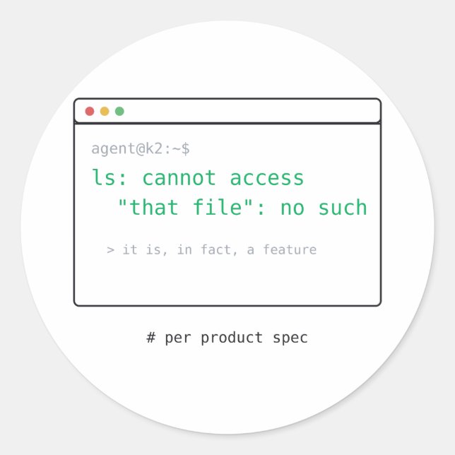 Its Not a Bug, It's a Feature - Dev Sticker Gift (Front)