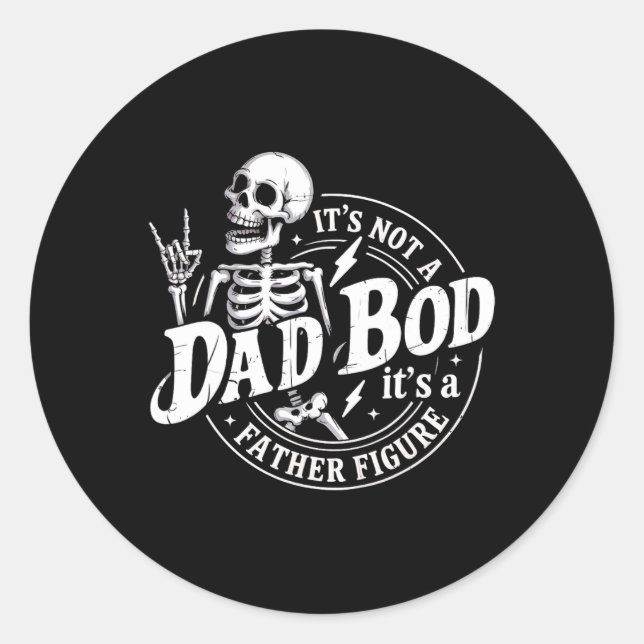 It's Not A Dad Bod It's A Father Figure Retro Fath Classic Round Sticker (Front)