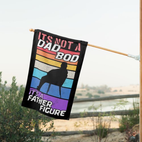 Its Not A Dad Bod Its A Father Figure Retro Style House Flag