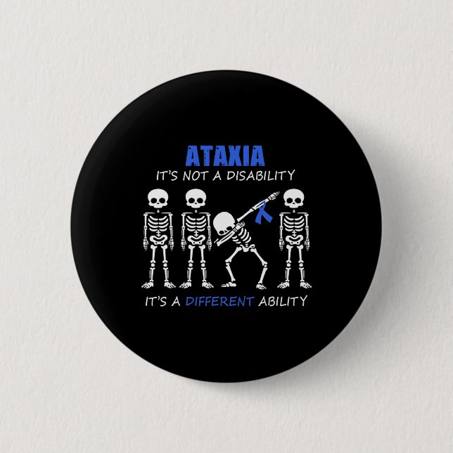 It's Not A Disability Dabbing Skeleton  Button (Front)