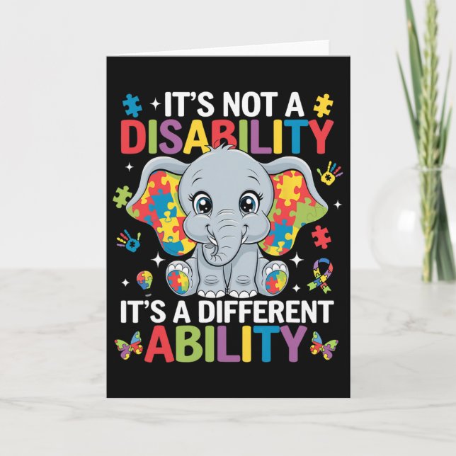 It's Not A Disability It's A Different Ability Aut Card (Front)