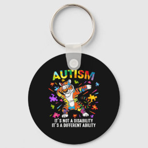 It's Not A Disability Tiger Autism Awareness Keychain