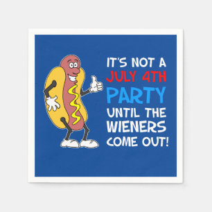 It's Not A July 4th Party Until Wieners Hot Dog Napkins