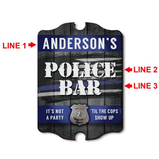 It's Not a Party Funny Police-Themed Wood Art (Design)