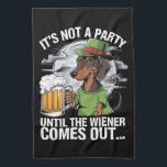 It's Not A Party Until Dachshund Irish Beer Wiener Kitchen Towel<br><div class="desc">It's Not A Party Until Dachshund Irish Beer Wiener Dog St. Patrick's Day</div>