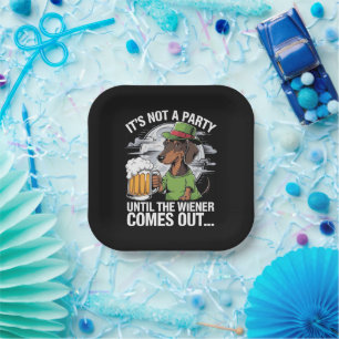 It's Not A Party Until Dachshund Irish Beer Wiener Paper Plates