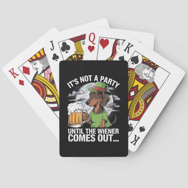 It's Not A Party Until Dachshund Irish Beer Wiener Poker Cards (Back)