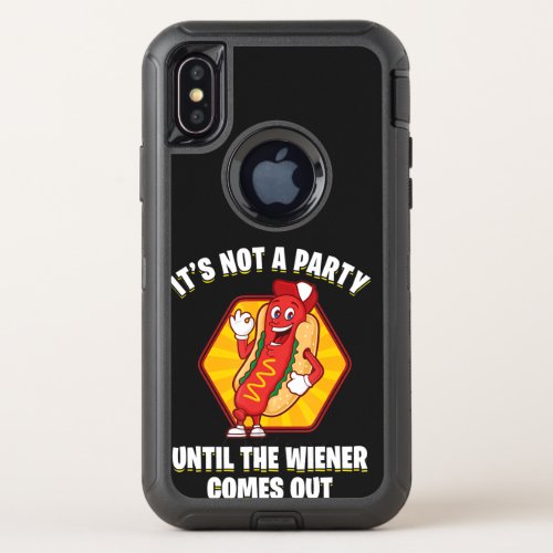 Its Not A Party Until  Wiener Comes Out Hot Dog OtterBox Defender iPhone XS Case