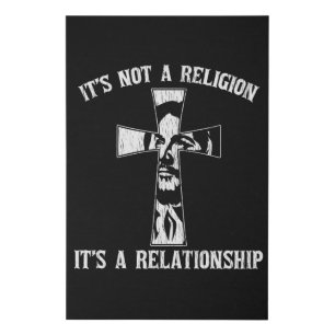 Its Not A Religion Its A Relationship Jesus Cross Faux Canvas Print