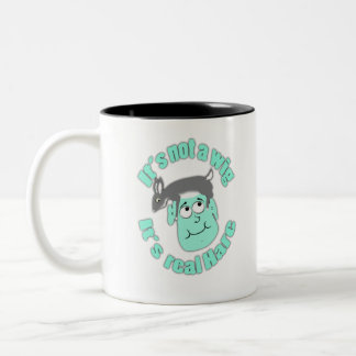 its not a wig its real hare Two-Tone coffee mug