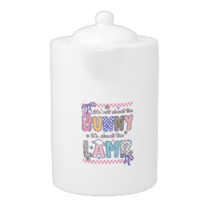 It's Not About The Bunny Christian Jesus Lamb Bibl Teapot