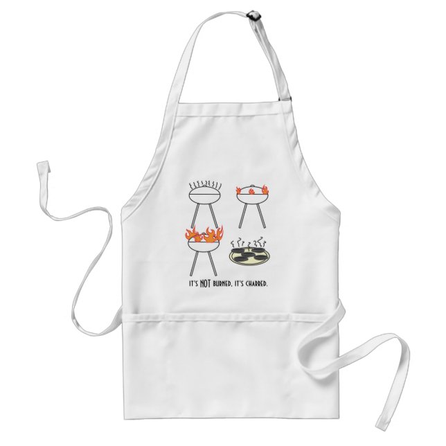 It's not Burned, it's Charred! Barbecue King? Adult Apron (Front)