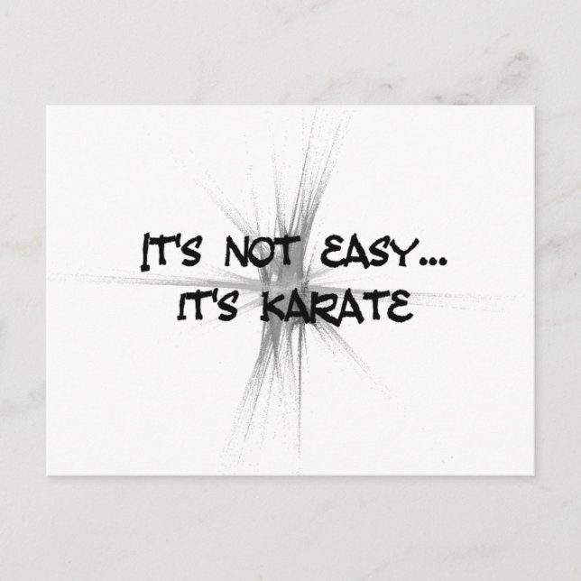 It's Not Easy - Karate Gray Postcard (Front)