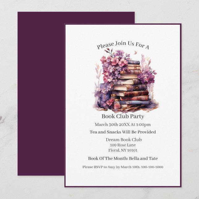 It's Not Hoarding If Its Books, Book Club Invitation (Front/Back)