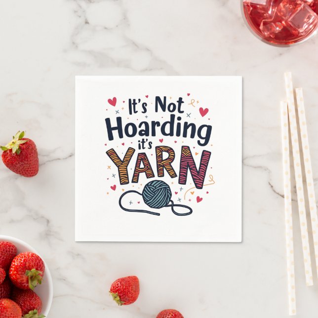 It's Not Hoarding If It's Yarn Crocheter Gift Knit Napkins (Insitu)