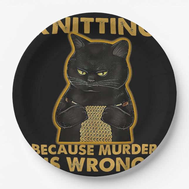 It's Not Hoarding If It's Yarn Knitting Lover Knit Paper Plates (Front)
