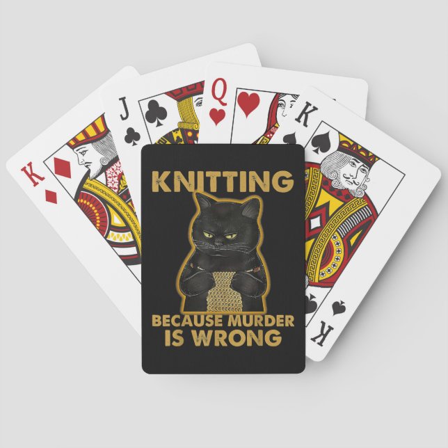 It's Not Hoarding If It's Yarn Knitting Lover Knit Poker Cards (Back)