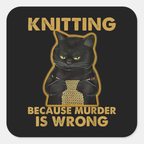 Its Not Hoarding If Its Yarn Knitting Lover Knit Square Sticker