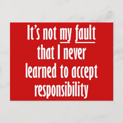 Its not my fault postcard