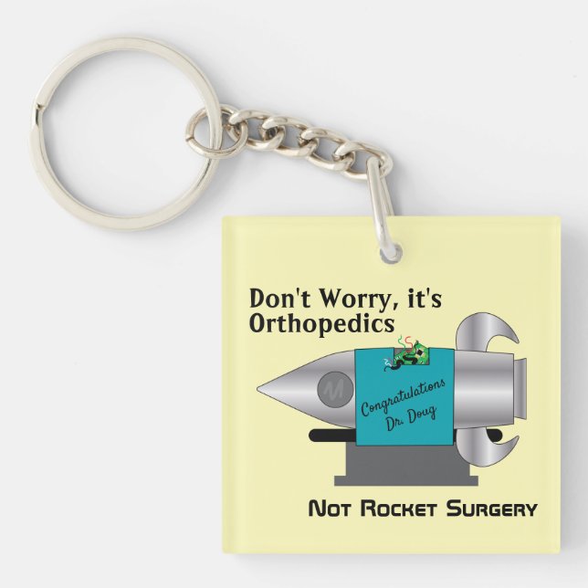 It's Not Rocket Surgery Personalized Keychain (Front)