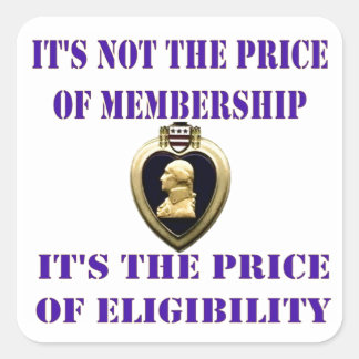 ITS NOT THE PRICE OF MEMBERSHIP SQUARE STICKER