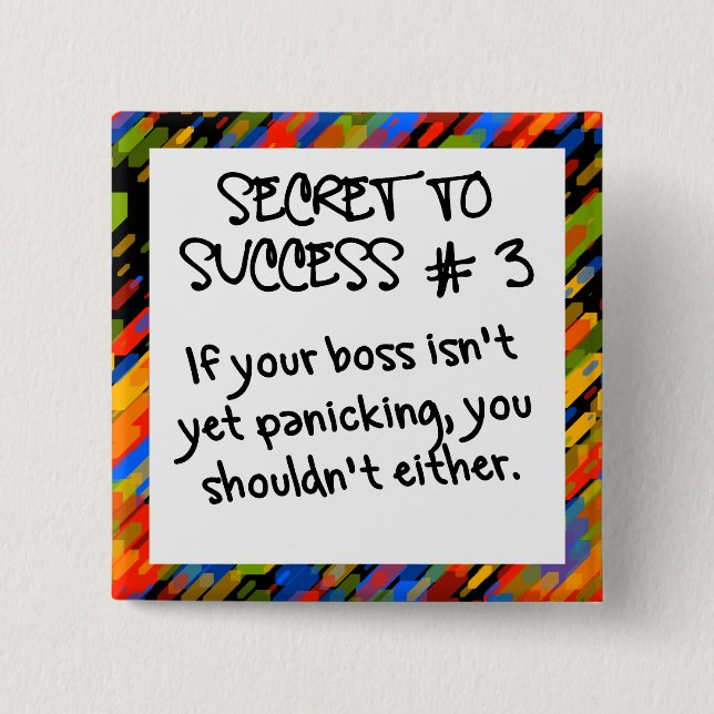 It's not time to panic yet button (Front)