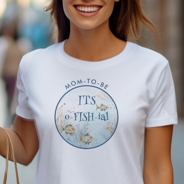 It's O-fish-ial Mom to Be Under the Sea T-Shirt (Mom to be official tee from the Whale Baby Shower Collection by Darling & May)
