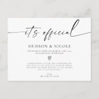 It's Official Elopement Wedding Announcement