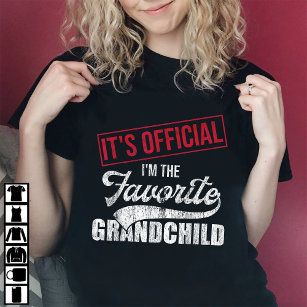 It's Official I'm The Favorite Grandchild Retro T-Shirt