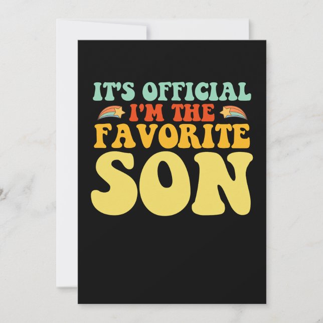 It's Official I'm The Favorite Son Groovy Invitation (Front)