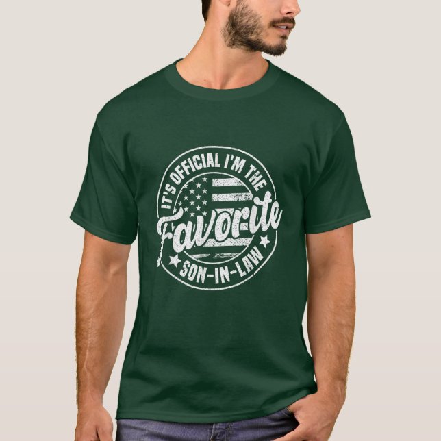 It's Official I'm The Favorite Son-In-Law Funny T-Shirt (Front)