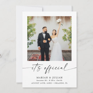 It's Official Photo Wedding Announcement