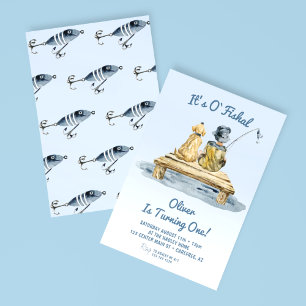 It's O'fishal Fishing Boy 1st Birthday Invitation